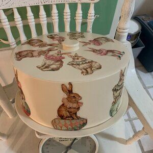 EASTER*SPRING*ANYTIME*RABBITS GALORE*CAKE SAVER*CARRIER*KITCHEN STORAGE